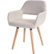 Chaise de salle à manger Altena II, fauteuil, design rétro des années 50 tissu, crème/gris - grey