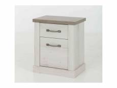 Chevet 1 tiroir 1 porte en bois chêne blanchi et béton - ch5050