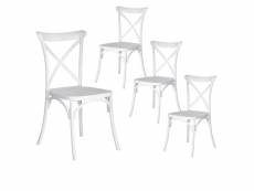 Clairin - lot de 4 chaises plastiques blanches