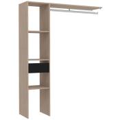 Concept-usine - Dressing bois avec 3 étagères, 1 tiroir, une penderie : 138 x 40 x 180 cm elysee - wood