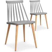 Cotecosy - Lot de 2 chaises scandinaves Trouville Gris - Gris