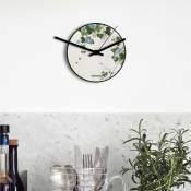 Designobject - Petite horloge murale ronde design nature moderne Fiori Blu