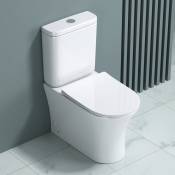 Doporro - wc à poser céramique blanc toilette avec réservoir abattant silencieux avec frein de chute Aix304T