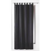 Douceur D'intérieur - Rideau a passants 140 x 260 cm polyester uni essentiel Noir - Noir