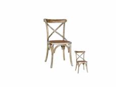 Duo de chaises bois gris vieilli - brett - l 46 x l