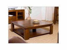 Eden - table basse carrée marron sous plateau 90x90cm bois mindi