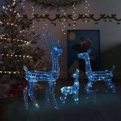 Famille de rennes de décoration Acrylique 300 led bleu