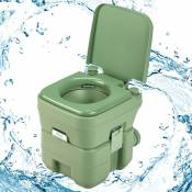 GOPLUS 20L Toilette Portable WC,41x35x41cm Chimique Mobile en HDPE, pour Camping Caravanes Hopital Voyage, Vert