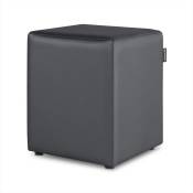 Happers - Pouf Cube Similicuir Gris 1 unité Gris -