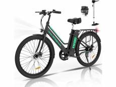 Hitway vélo électrique 26" noir moteur 250w,e-bike avec batterie au lithium amovible 36v 8,4ah ebike,pompe à vélo et cadenas gratuite