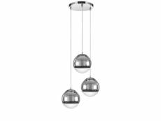 Homemania lampe à suspension gino - chrome - 40,5x18x15
