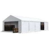 Intent24 - Tente de stockage 5x10 m bâches en pvc 750 n blanc imperméable avec cadre de sol - blanc
