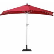 Jamais utilisé] Demi-parasol en aluminuim Parla, uv 50+ 300cm bordeaux avec pied - red