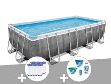 Kit piscine tubulaire rectangulaire Bestway Power Steel 5,49 x 2,74 x 1,22 m + 6 cartouches de filtration + Kit de traitement au chlore