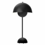 Lampe de table Flowerpot VP3 / H 50 cm - By Verner Panton, 1968 - &tradition noir en métal