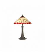 Lampe de table Tiffany Calais 2 Ampoules Rouge 40 Cm