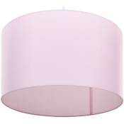 Lampe Suspension Luminaire Cylindre en Tissu Rose E27 40W Éclairage Design pour Salle à Manger ou Salon au Style Moderne et Scandinave Beliani Blanc
