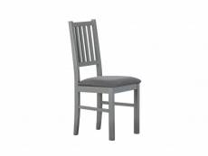 Lot de 2 chaises, en bois massif peint en gris, avec
