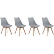 Lot de 4 chaises scandinaves NORA grises avec coussin