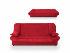 Maddy - banquette clic clac convertible en tissu rouge