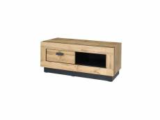 Meuble tv - meuble hi-fi malaga petit modèle. Idéal pour votre salon. Look moderne et tendance type industriel, bois et métal.