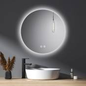 Meykoers Miroir de salle de bain rond avec LED Light