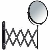 Miroir mural à bras télescopique - 19 x 38,5 x 50 - Noir