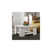 M&s - Table basse 67x67x31 cm blanc et plateau marbre - modern
