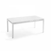 Oviala - Table de jardin extensible en aluminium blanc - Blanc