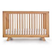Pack lit bébé évolutif avec matelas bois massif 70x140 cm