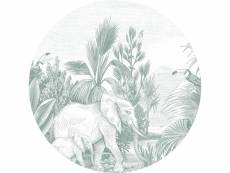 Papier peint panoramique rond adhésif jungle vert - 159087 - ø 140 cm 159087