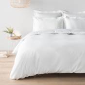 Parure de lit coton blanc 240 x 220 cm