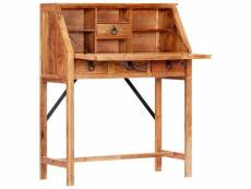 Petit bureau secrétaire en bois brut d'acacia - 90 cm 248098
