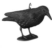 Relaxdays - Corbeau de jardin anti-pigeon décoration épouvantail oiseaux pigeon alarmistes jardin figure 38 cm, noir