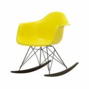 Rocking chair RAR - Eames Plastic Armchair / (1950) - Pieds noirs & bois foncé - Vitra jaune en plastique