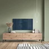 Selsey - lammelo - Meuble tv - 140 cm - chêne lamelle