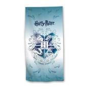 Serviette de plage - Harry Potter - Blason -Hogwarts- - Bleue et Blanche - 70x140 cm
