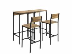 Sobuy ogt42-f ensemble 4 pièces 2 tables hautes et 2 chaises de bar, ensemble tables de salle à manger, table de bar et tabouret de bar