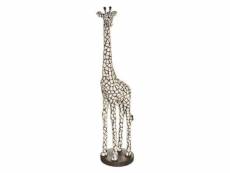 Statuette déco "girafe" 89cm noir & ivoire