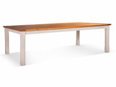 Table à manger bois blanc 250x150x77.5cm - décoration
