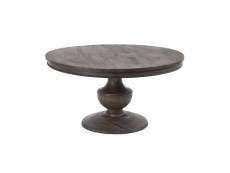 Table à manger ronde bois naturel gris 150 cm romina