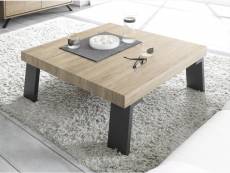 Table basse bois métal carrée mallorca