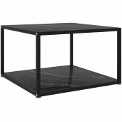Table basse Noir 60x60x35 cm Verre trempé