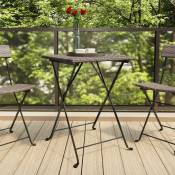Table de bistrot pliante Table de jardin Table de bar Gris 55x54x71 cm Résine tressée 76190