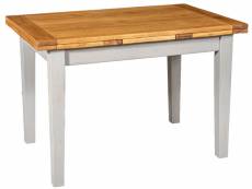 Table de campagne à rallonge en bois de tilleul massif avec structure antique grise et plateau naturel made in italy