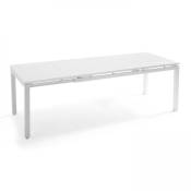 Table de jardin extensible en aluminium blanc - Blanc