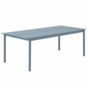 Table rectangulaire Linear / Acier - 220 x 90 cm - Muuto bleu en métal