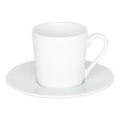Tasse à café et sa sous-tasse 12 cl blanc en porcelaine