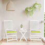 The Living Store - Coussins de chaise de jardin 2 pcs vert vif 40x40x3 cm Vert