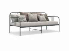 Vidaxl cadre de canapé-lit gris métal 90x200 cm 324751